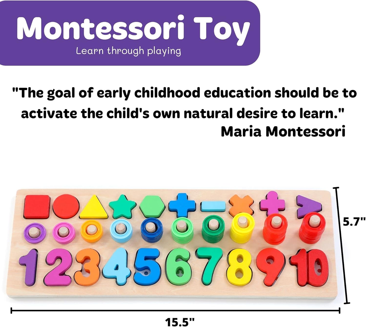 Wooden Number Puzzle Sorter