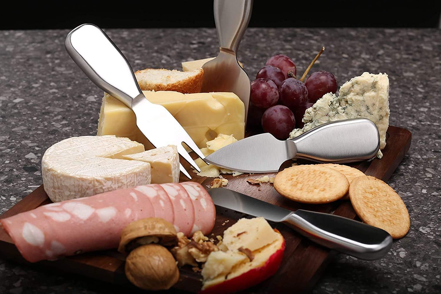 Premium Stainless Steel Cheese Tool Set - 6 Piece Cheese Knife Set - Cut and spread all your favorite cheeses!