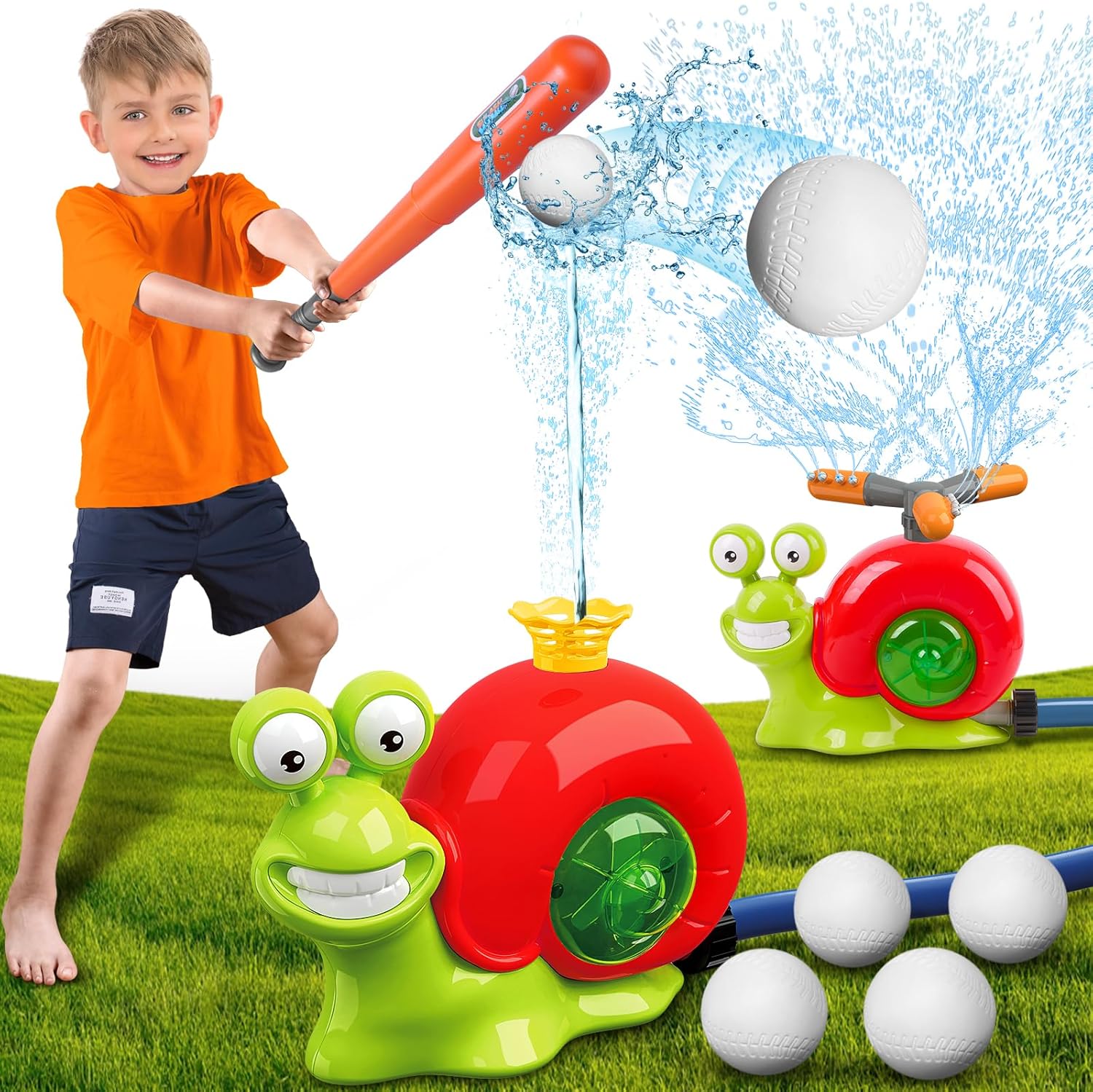 2 in 1 Snail Sprinkler Baseball Toy