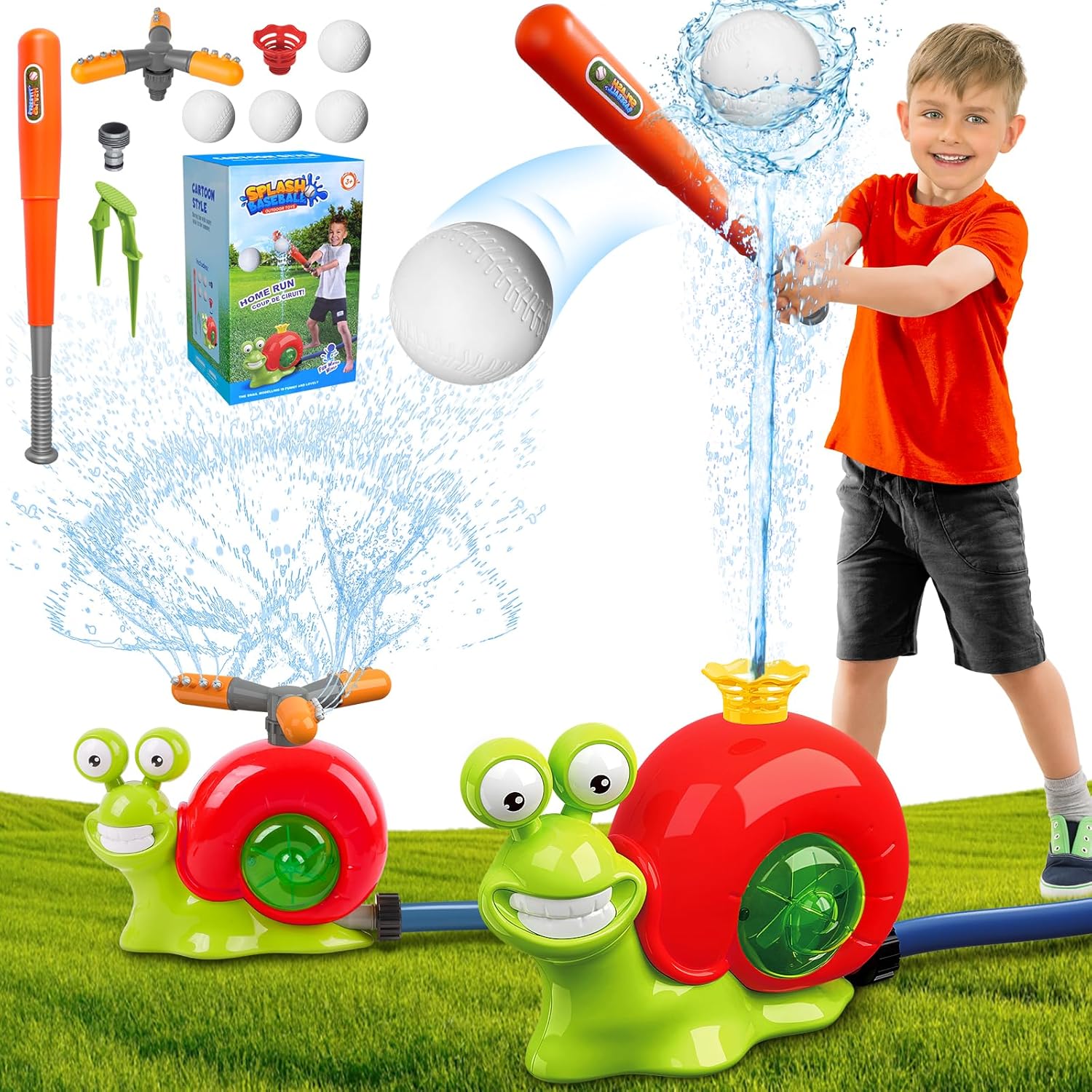 2 in 1 Snail Sprinkler Baseball Toy