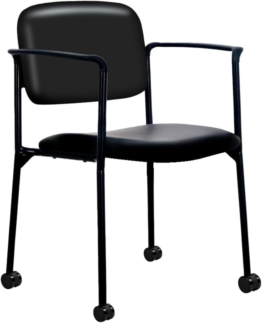 Stackable Reception Guest Visitor Office Meeting Conference Chair with Arms and Wheels