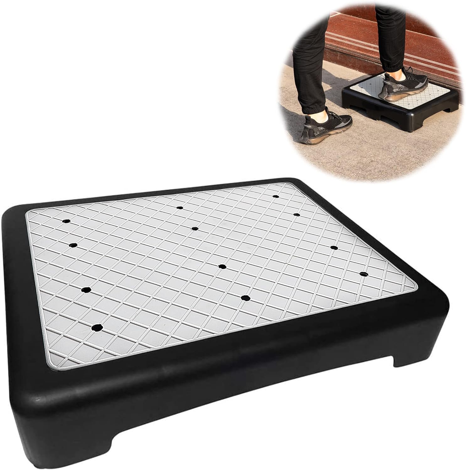 Wefaner Platform Step Stool Bed Steps Non-Slip Rubber Stair Risers Portable Fall Resistant Safety Platform for Seniors and Adults