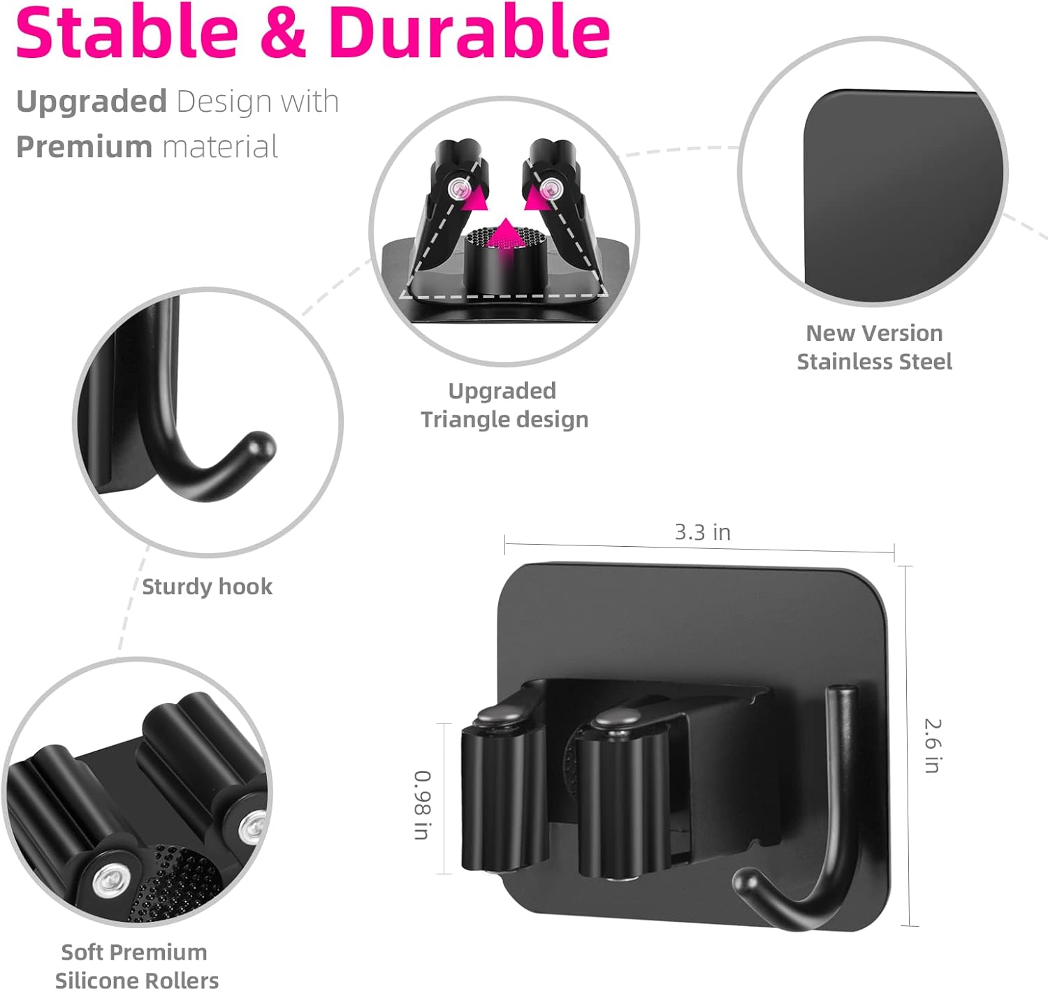 Black Anti-skid Broom Holder