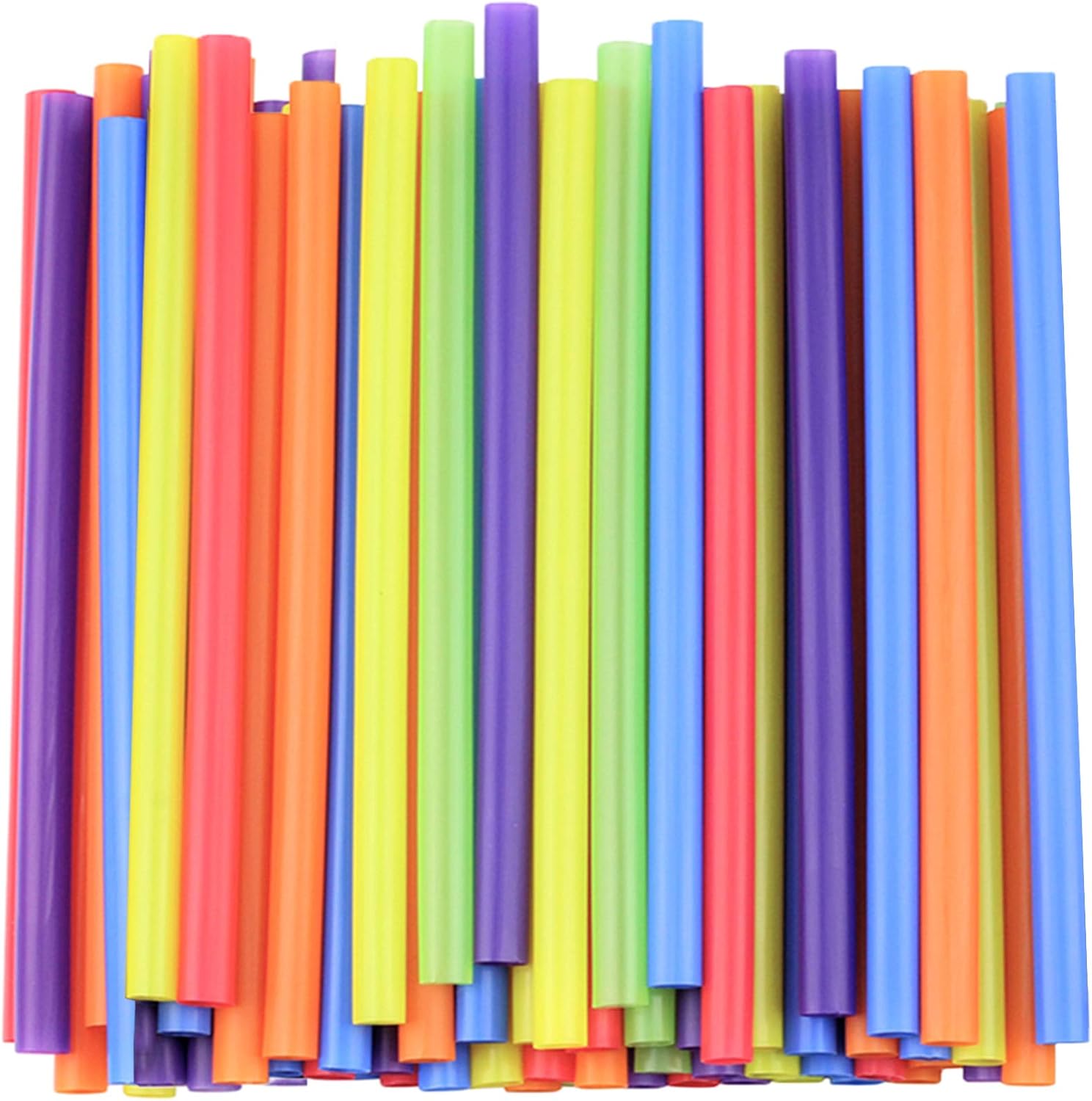 Comfort Packaging, [100 Pieces] Large Plastic Smoothie Straws - 8.5 inches (approx. 21.6 cm) tall - Assorted Colors