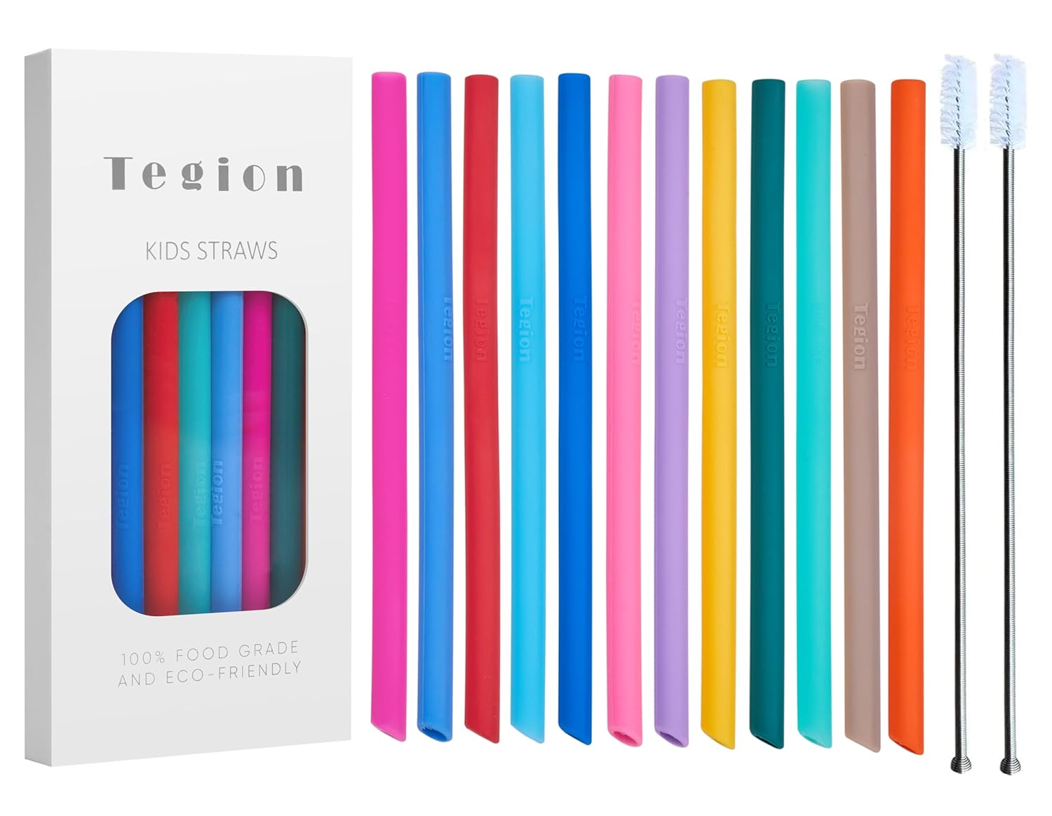 Tegion Thin Reusable Kids Silicone Drinking Straw Mug and RTIC Low Ball Thick Flat Bottom Mug