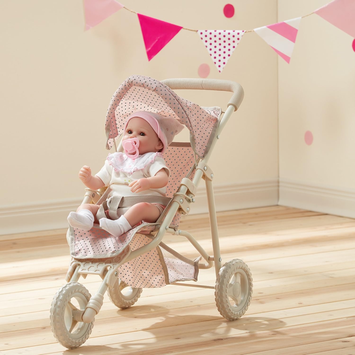 Doll Jogging Stroller with Canopy