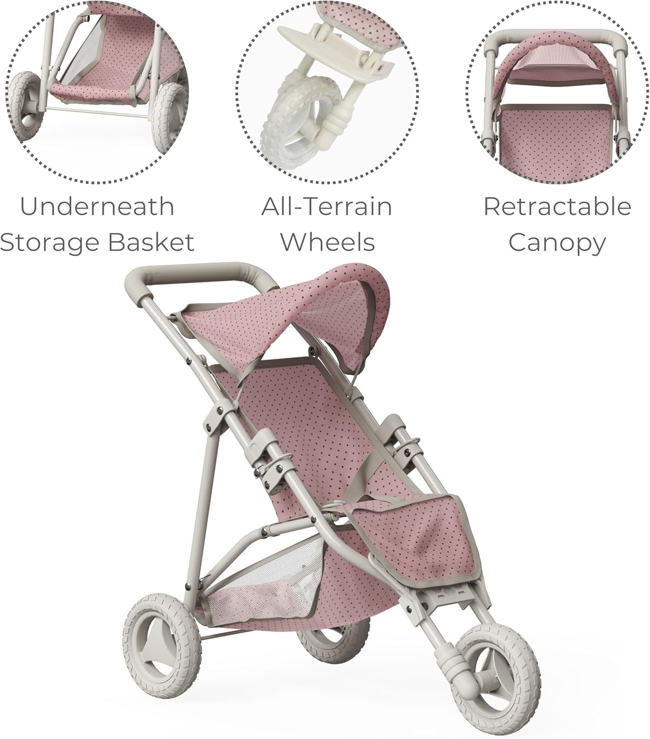 Doll Jogging Stroller with Canopy