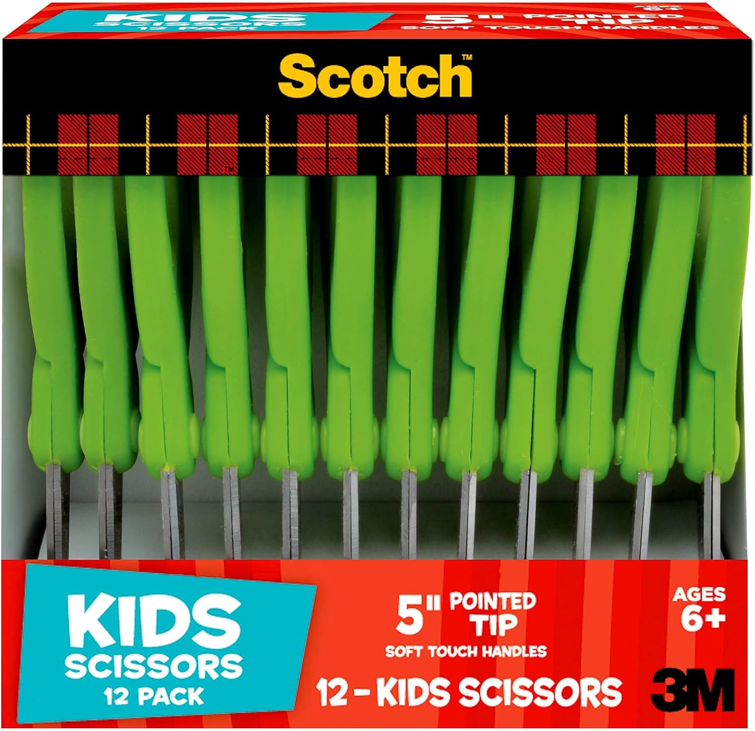 5" Soft-Touch Blunt Tip Children's Scissors, 12 Count Teacher's Pack