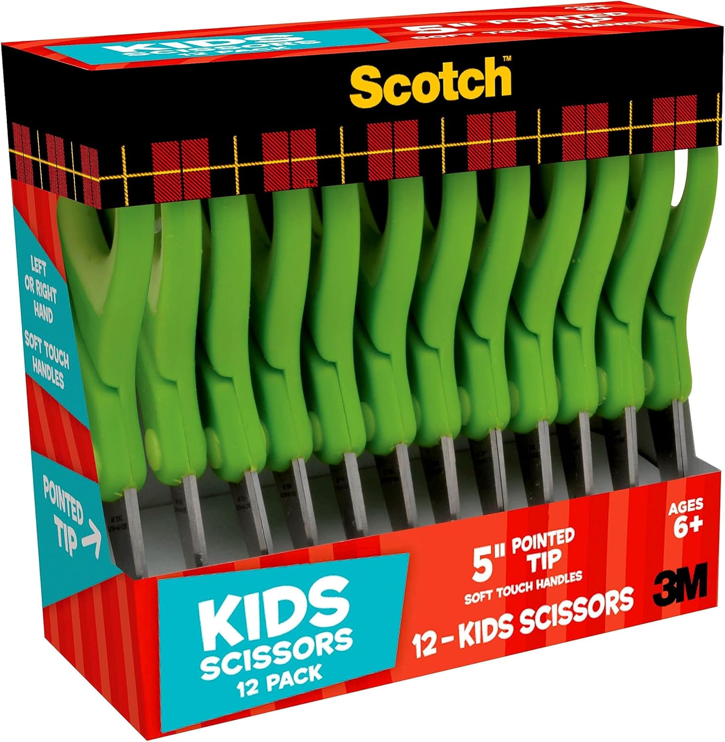 5" Soft-Touch Blunt Tip Children's Scissors, 12 Count Teacher's Pack