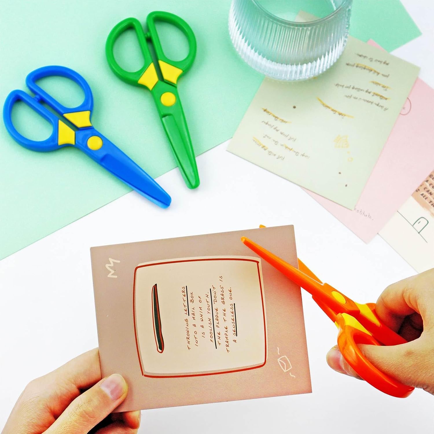 3 Pack Plastic Child Safety Scissors Set, Toddler Training Scissors