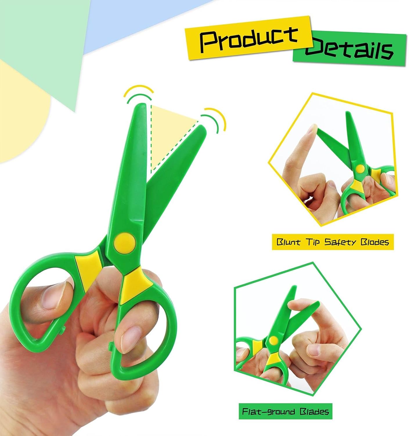 3 Pack Plastic Child Safety Scissors Set, Toddler Training Scissors