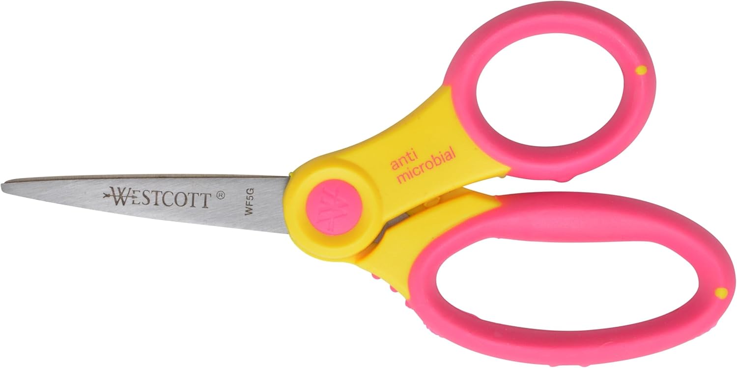 14597 Right- and Left-Handed Scissors, Soft-Handled Children's Scissors for Ages 4-8, 5-Inch Tips
