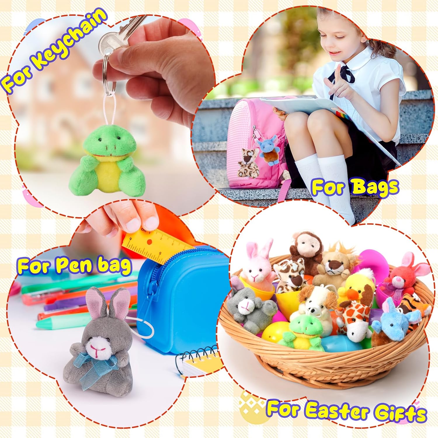3.15" 12 Pre-packed Easter Eggs with Animal Plush