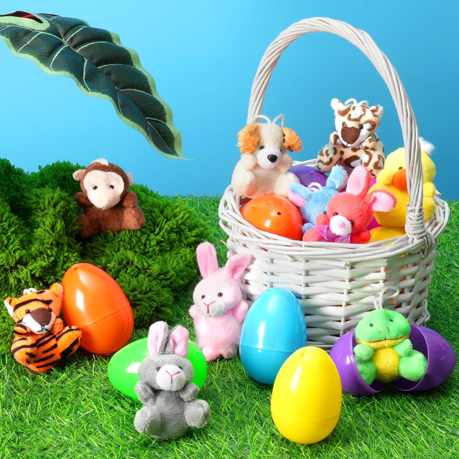 3.15" 12 Pre-packed Easter Eggs with Animal Plush