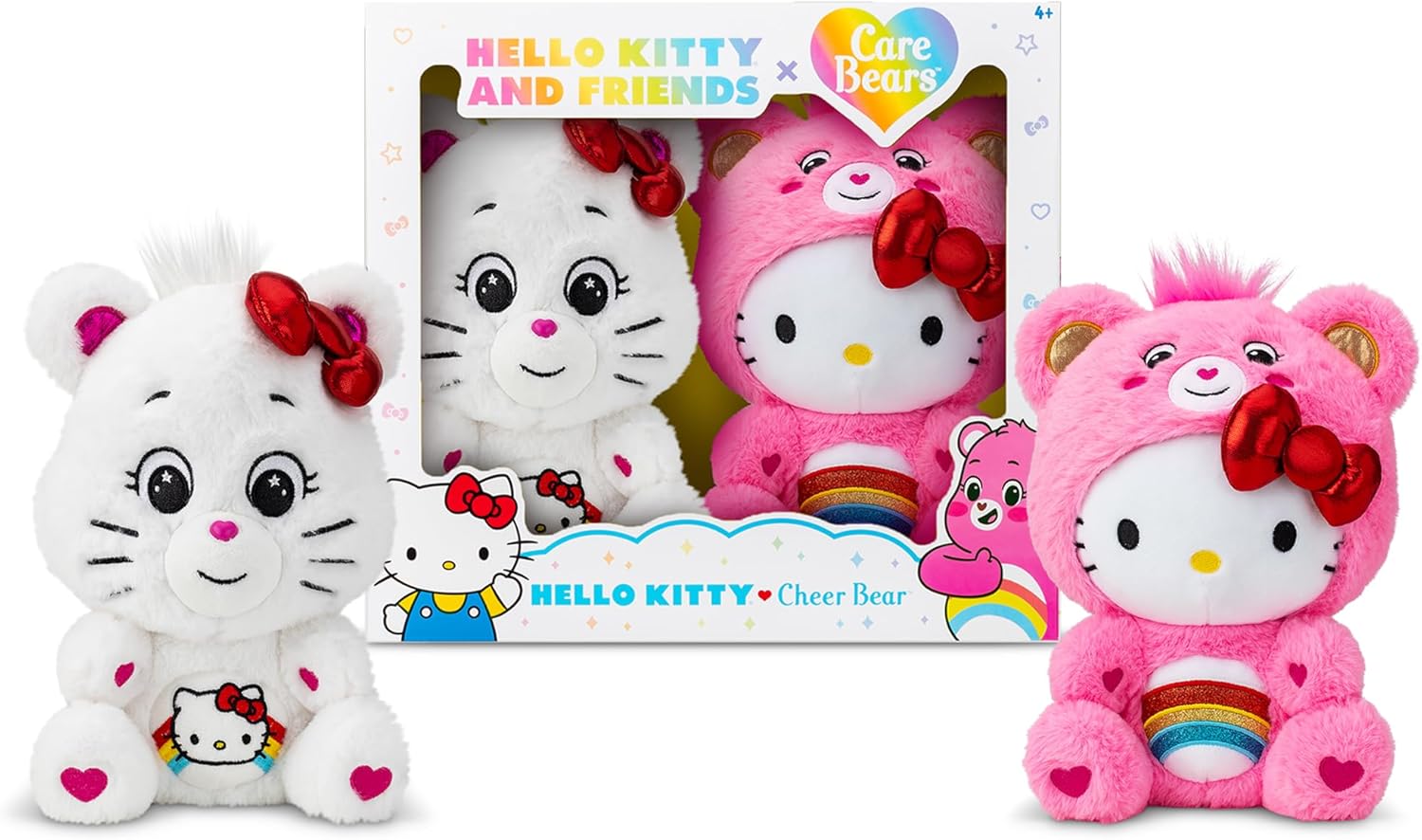 2 Pack 10" Hello Kitty Loves Cheer Bear Plush Toys