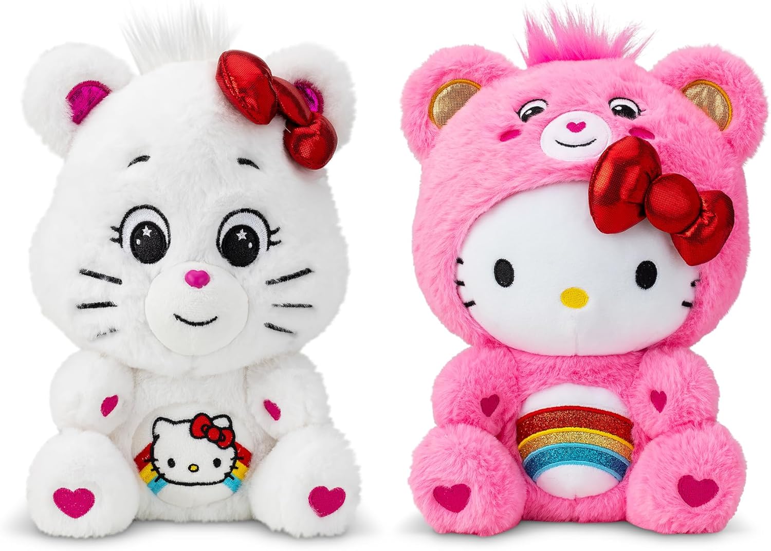 2 Pack 10" Hello Kitty Loves Cheer Bear Plush Toys