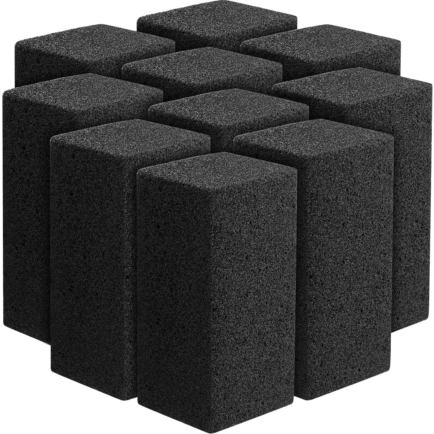 10 Pieces Commercial Grade BBQ Cleaning Tiles Bulk Heavy Duty Pumice TilesCleaning BBQ StonesReusableHome Restaurant Pans, Flat Tops and BBQ GrillsOutdoor Cleaning (Black)