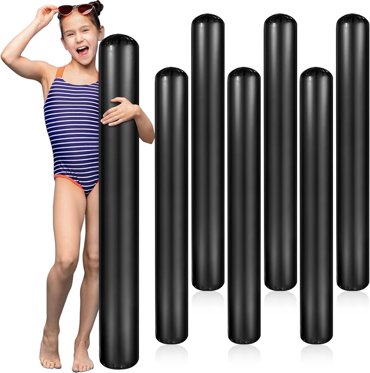 6 Pack 41.3" Inflatable Pool Sticks