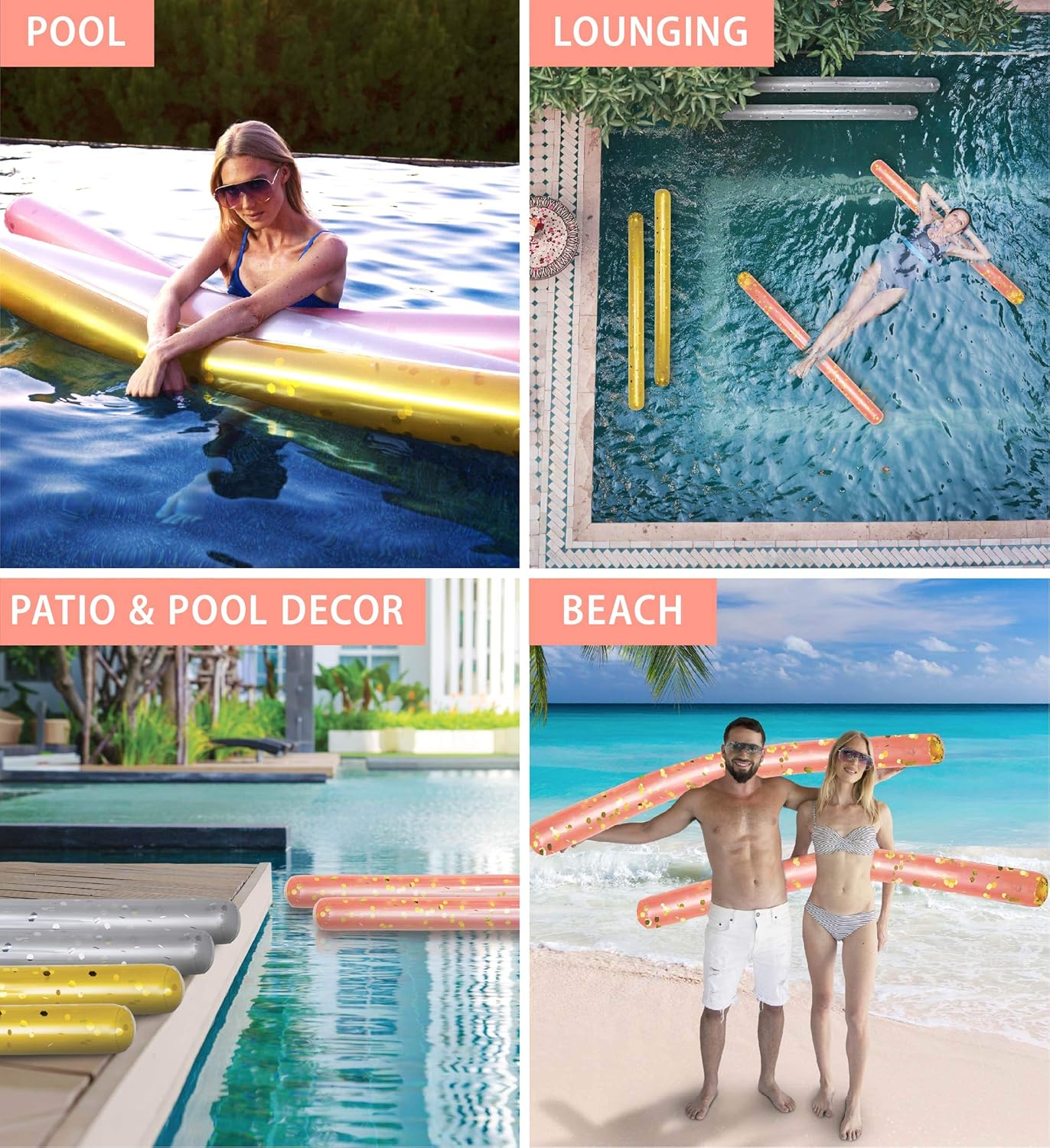 2 Pack 74" Inflatable Giant Pool Float