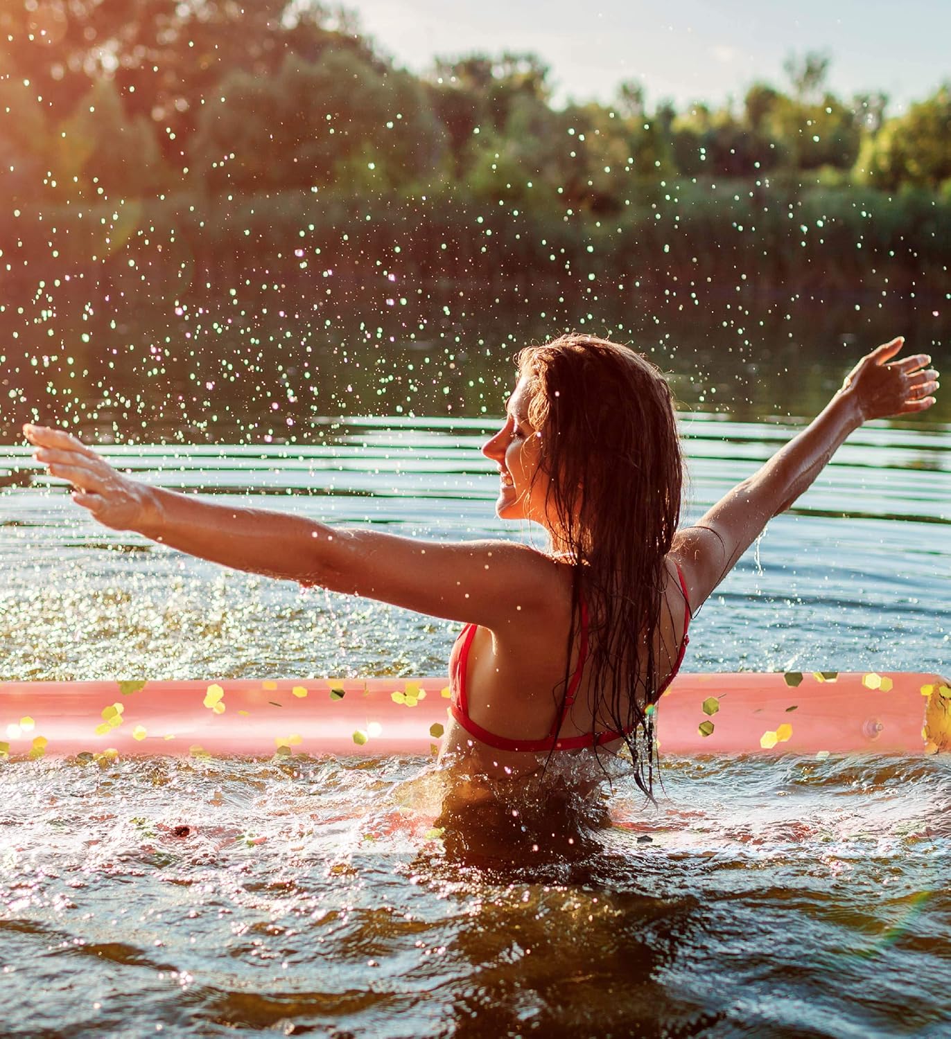 2 Pack 74" Inflatable Giant Pool Float