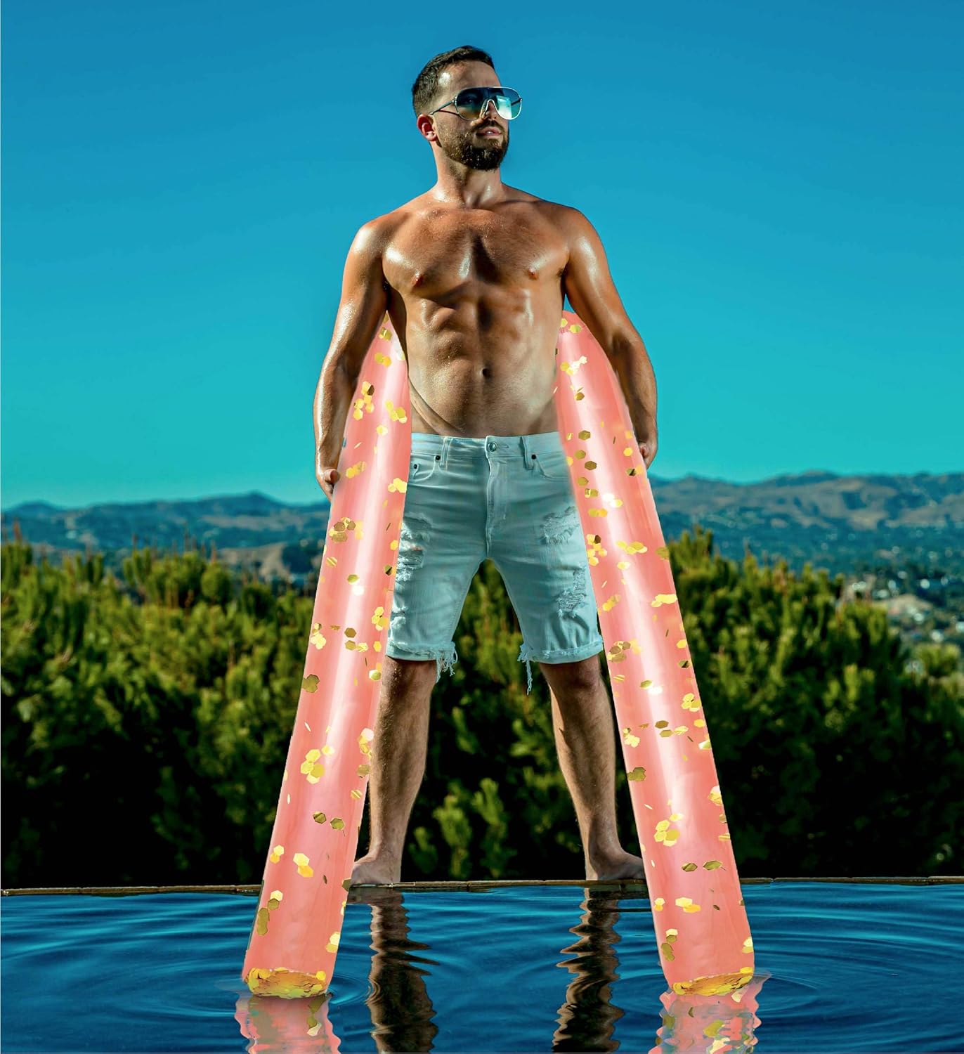 2 Pack 74" Inflatable Giant Pool Float