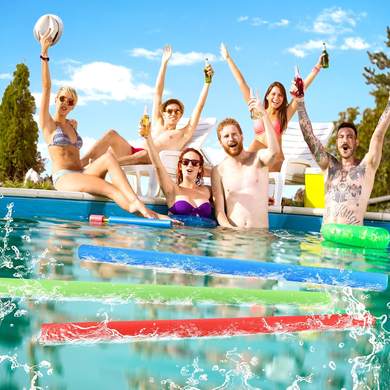 12 Pieces Floating Pool Noodle Tubes