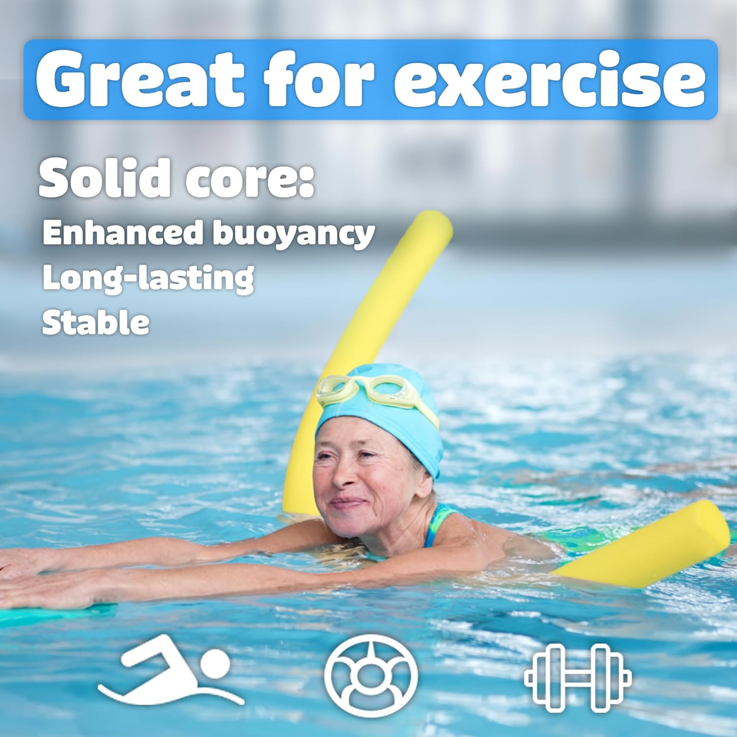 3 Pack 55" Solid Deluxe Foam Pool Swimming