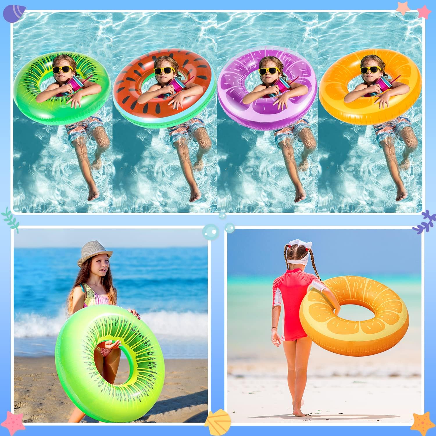 6 Pack Children's Pool Pontoon Boat