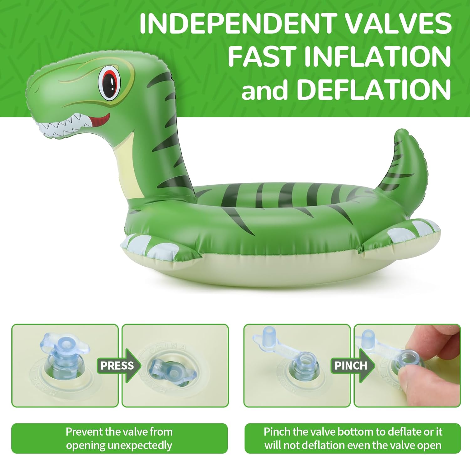 Inflatable Dinosaur Pool Floats for Kids Ages 3-6