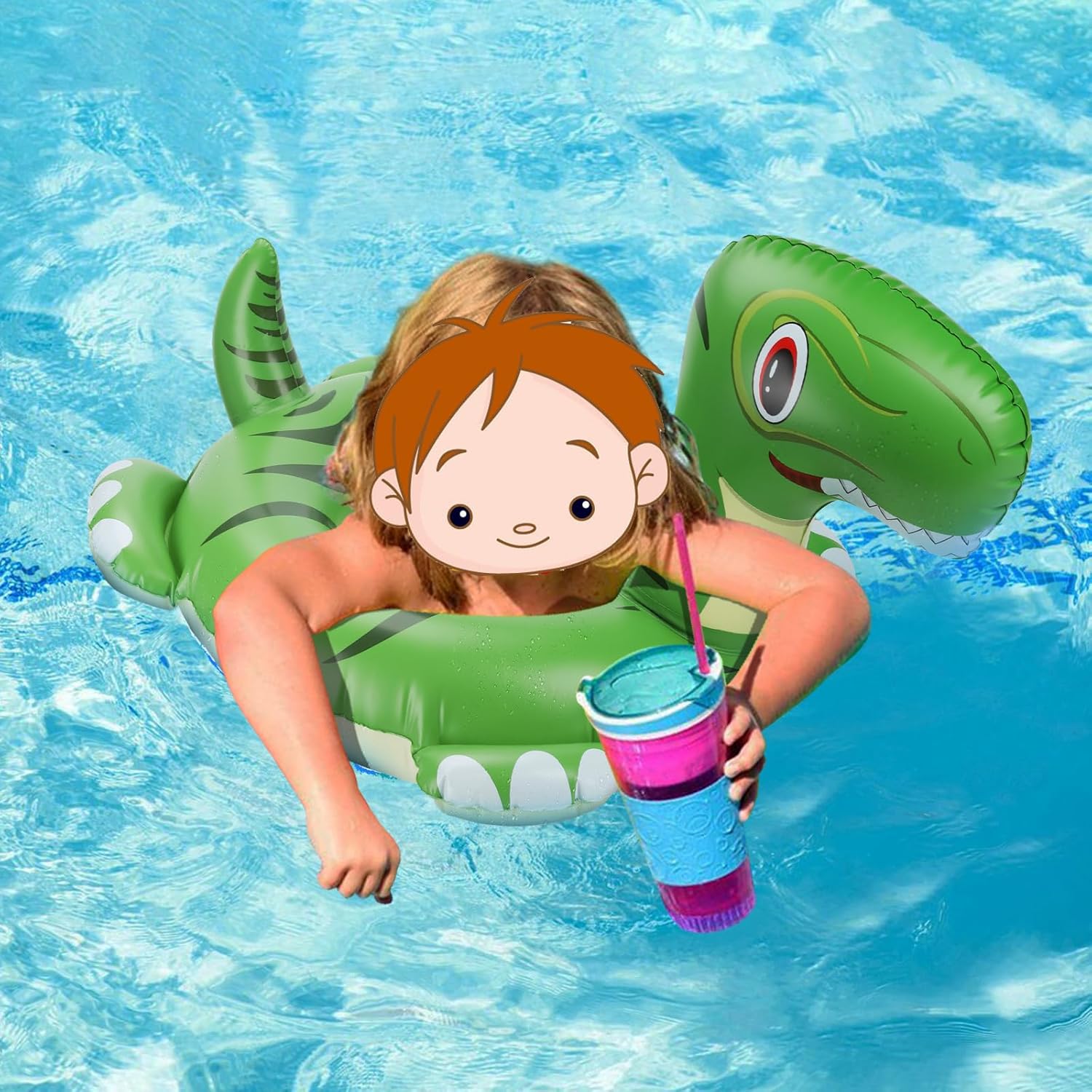 Inflatable Dinosaur Pool Floats for Kids Ages 3-6