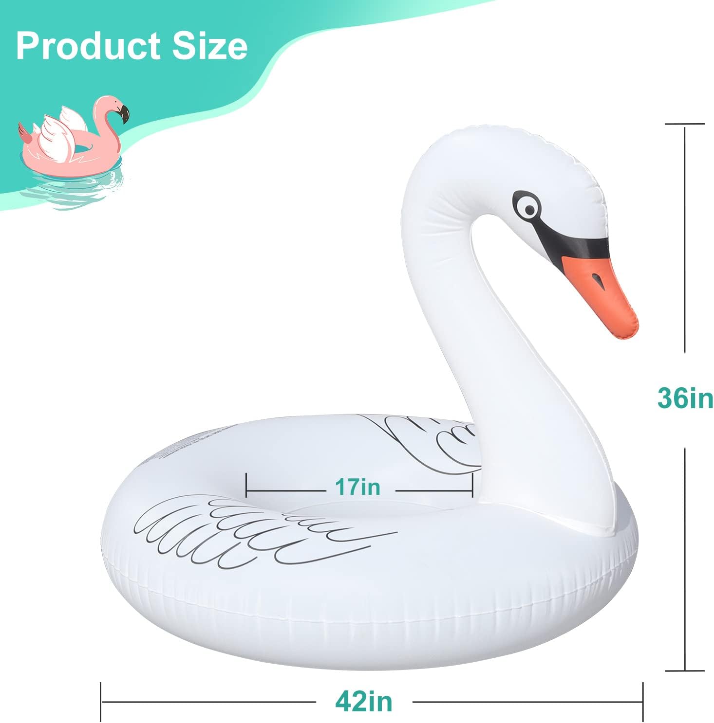 42" Inflatable Swan Pool Pontoon Boat