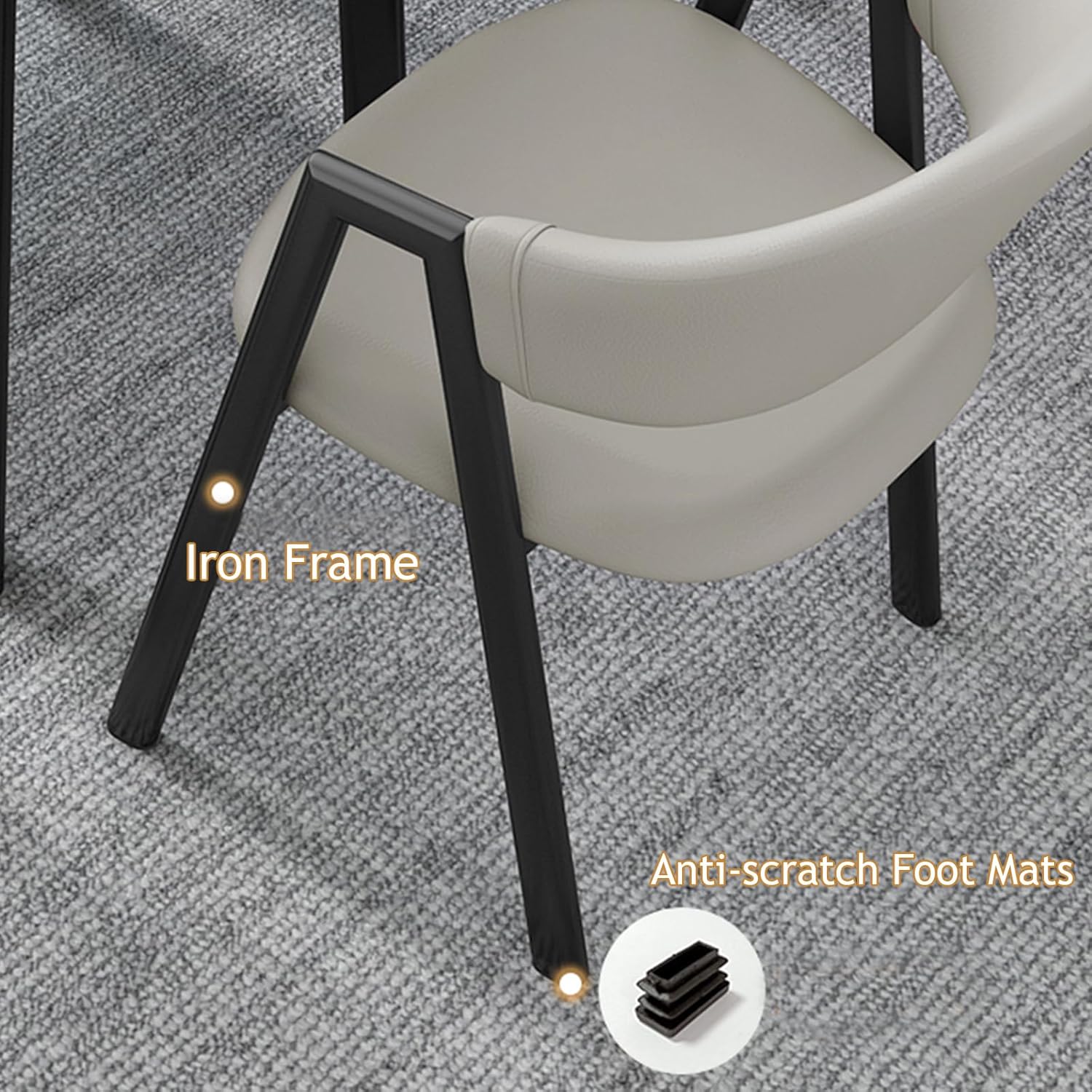 Desk and Chair Set for 4, Small Round Conference Table with Back Chairs, 5-Piece Space-Saving Negotiation Reception Room Table and Chairs (D 31.5 in/80 cm, Blue)