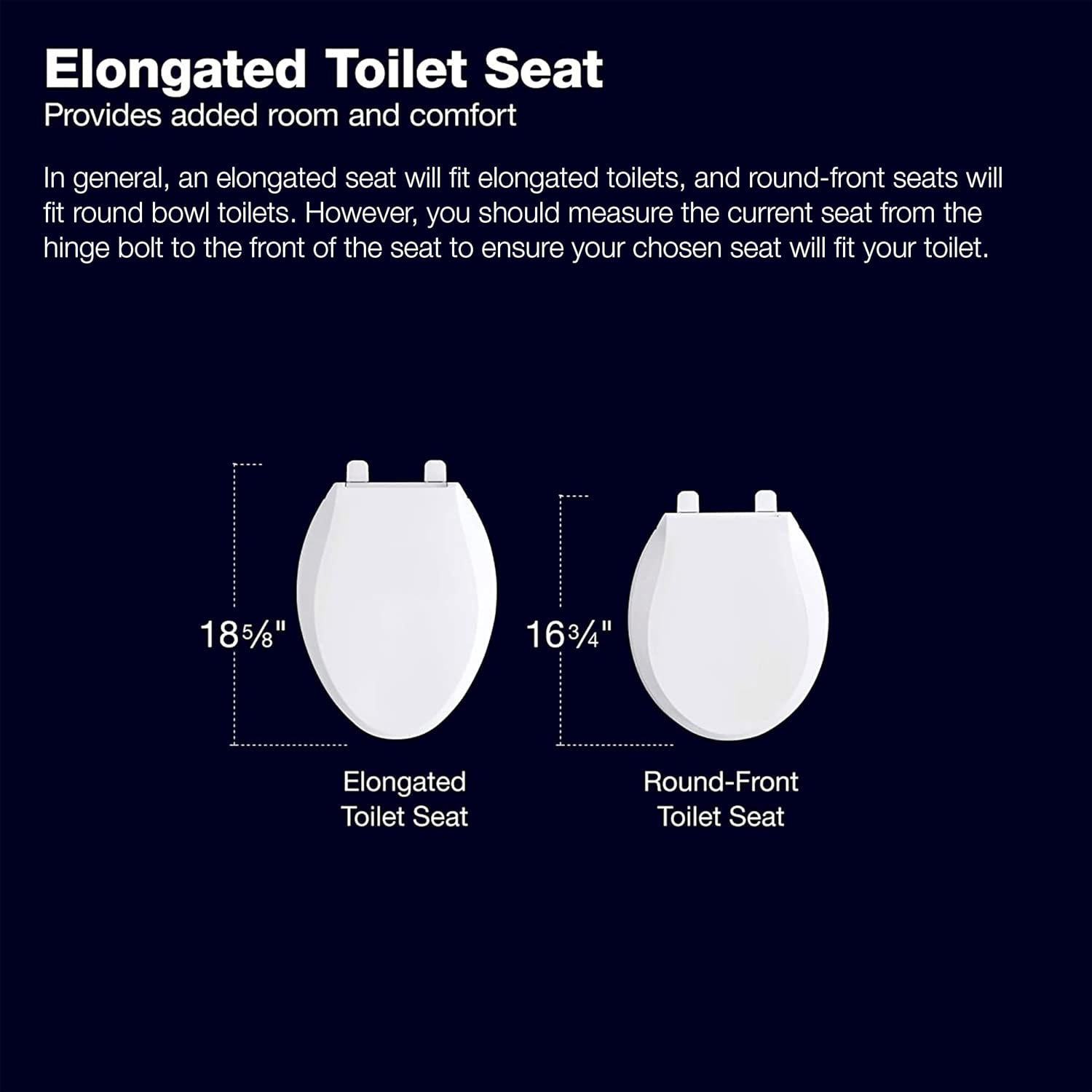 KOHLER Kohler K-4647-0 Stonewood Elongated Toilet Seat, Wood Toilet Seat, White, Fits Most Elongated Toilets, Includes Color-Matched Plastic Hinges