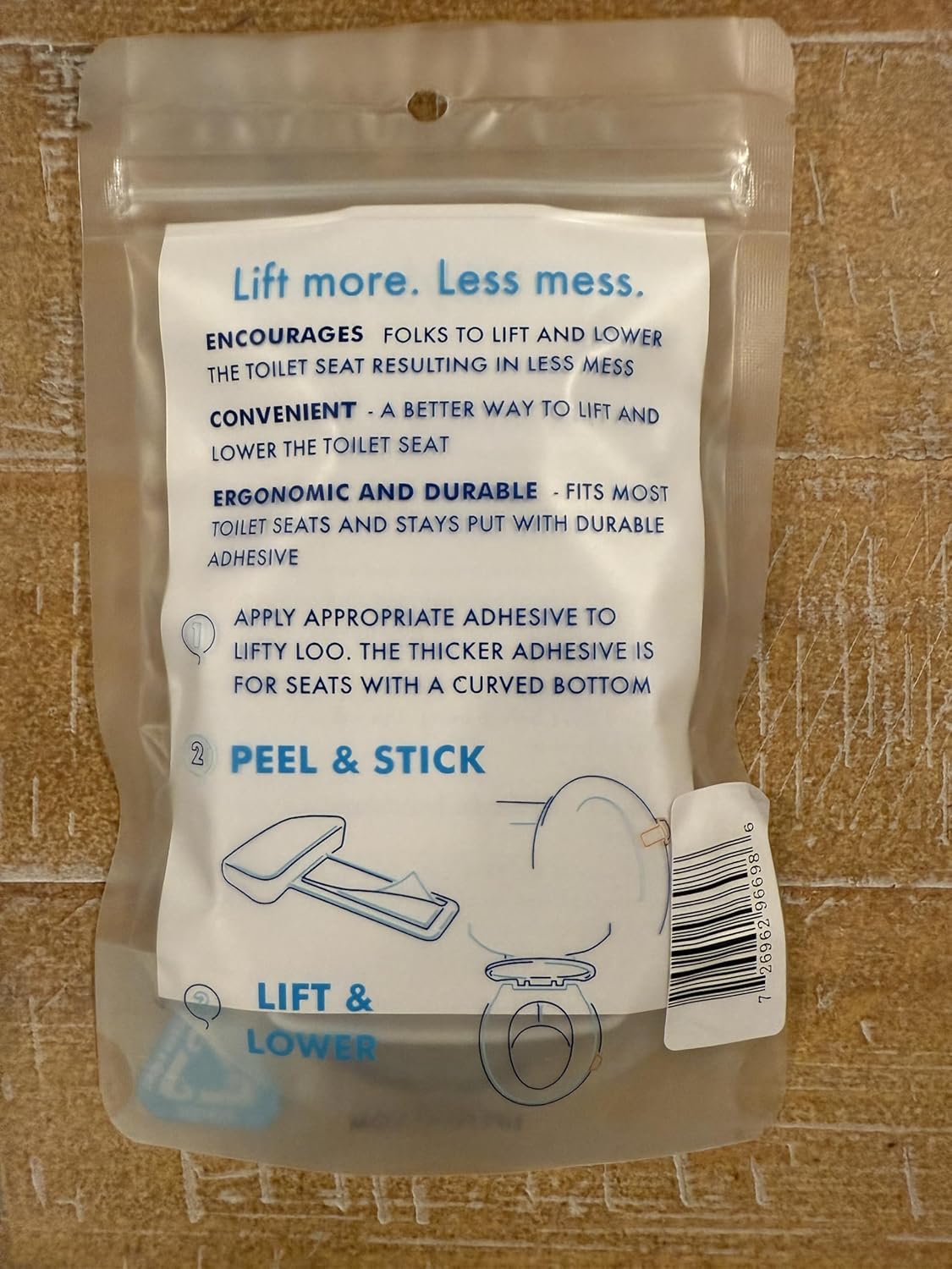 Lifty Loo Toilet Seat Handle - Lift more, reduce mess - Easy to use 2-piece set in white