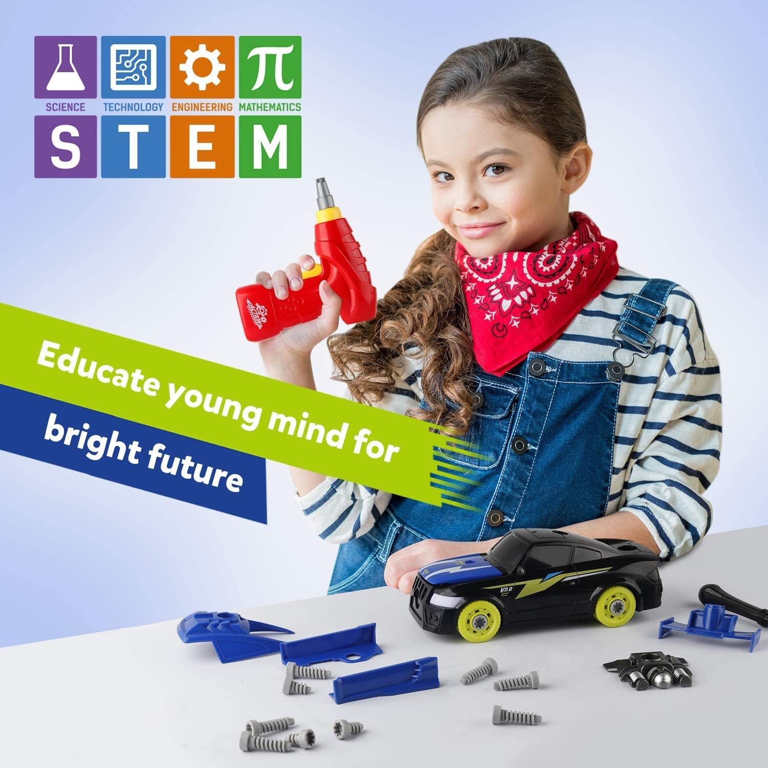 Take Apart Race Car with Electric Screwdriver Tool