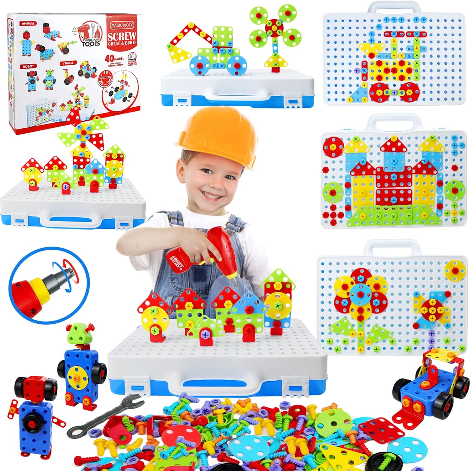 232 Pieces STEM Kids Drill Toys Set