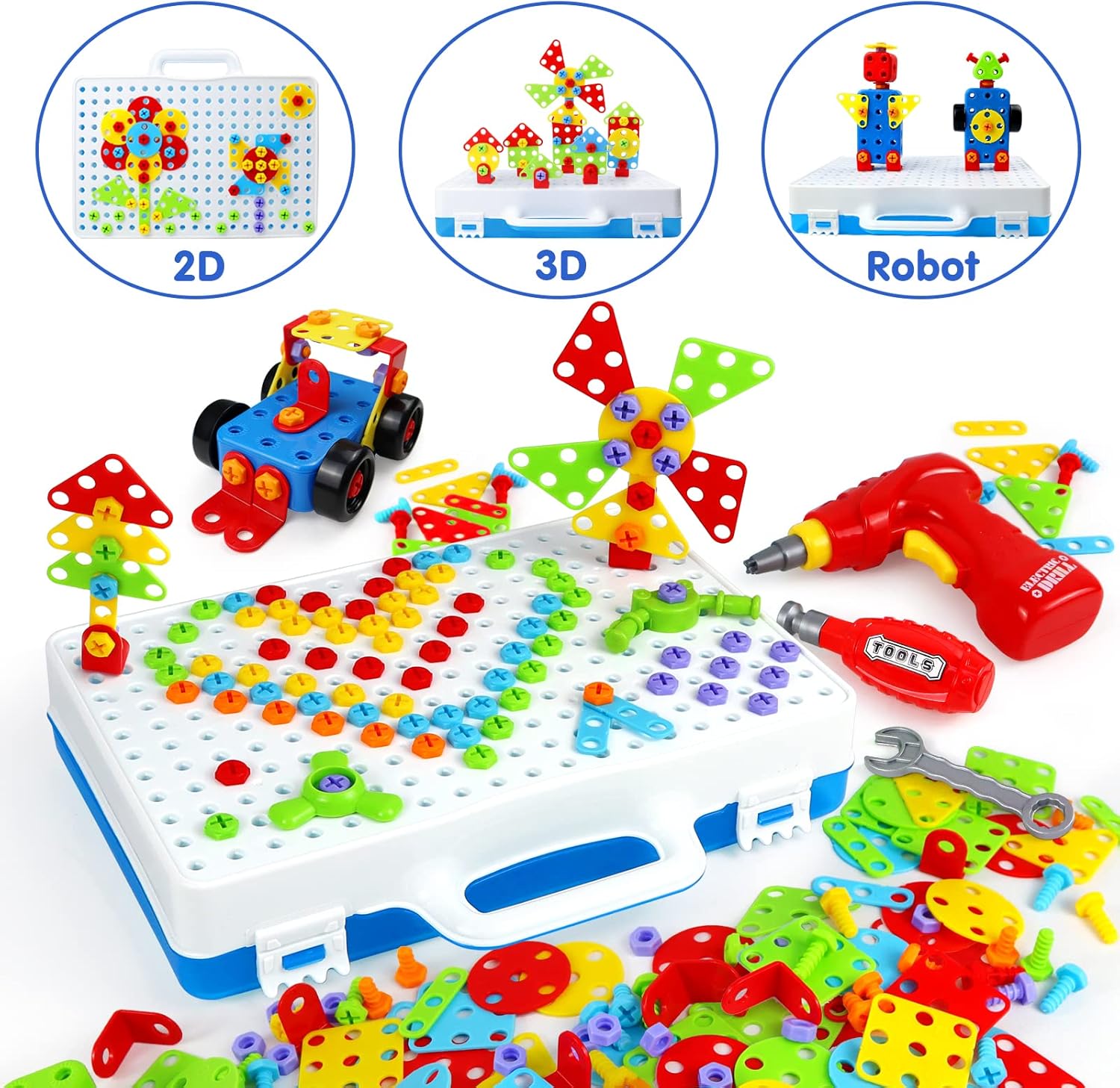 232 Pieces STEM Kids Drill Toys Set