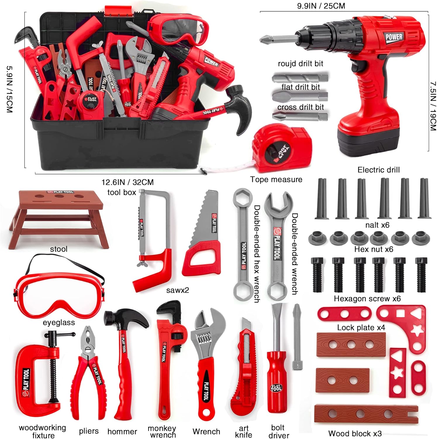 48 Pack Children's Tool Set