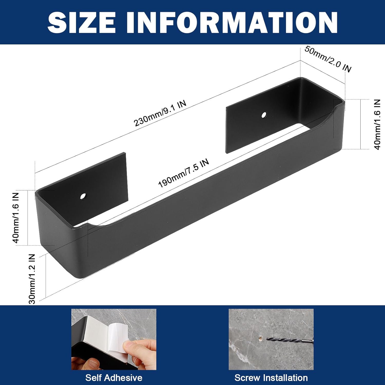 9” Self-Adhesive Hand Towel Holder