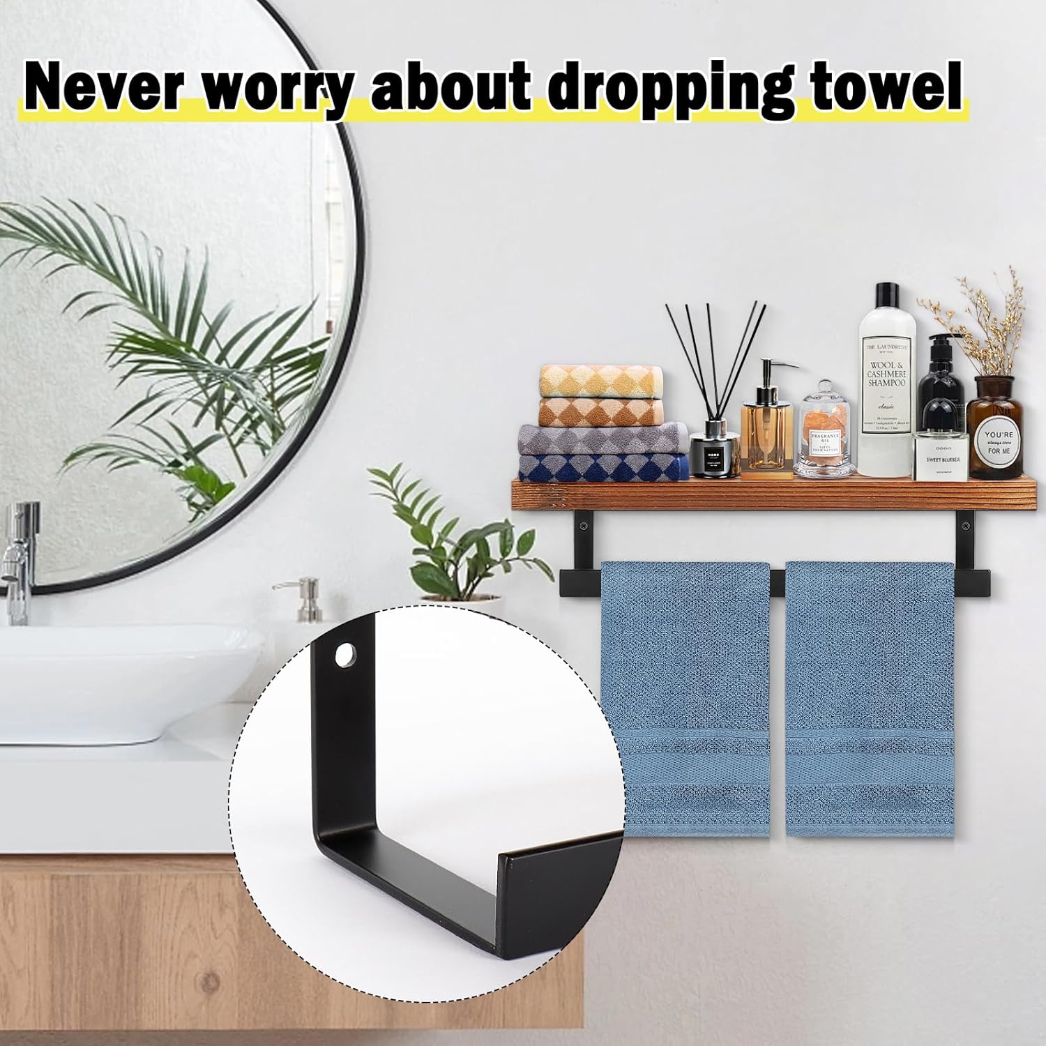 30.48 cm Towel Rack with Shelf