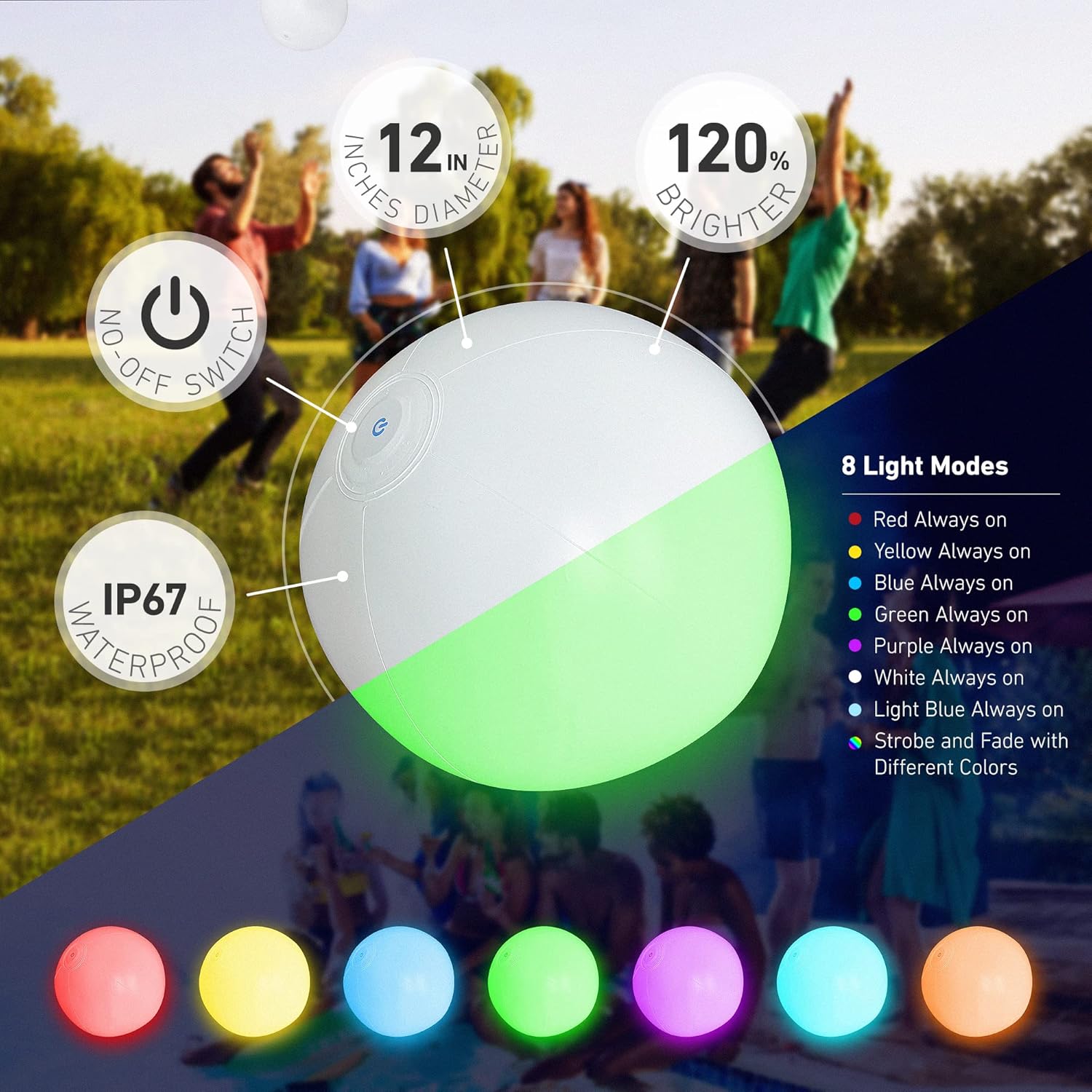 4 Pack Children's Light Up Beach Balls