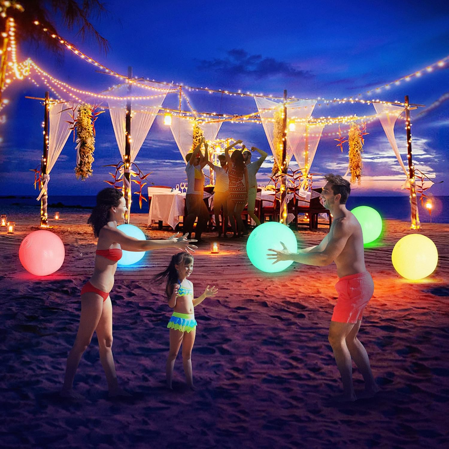 4 Pack Children's Light Up Beach Balls