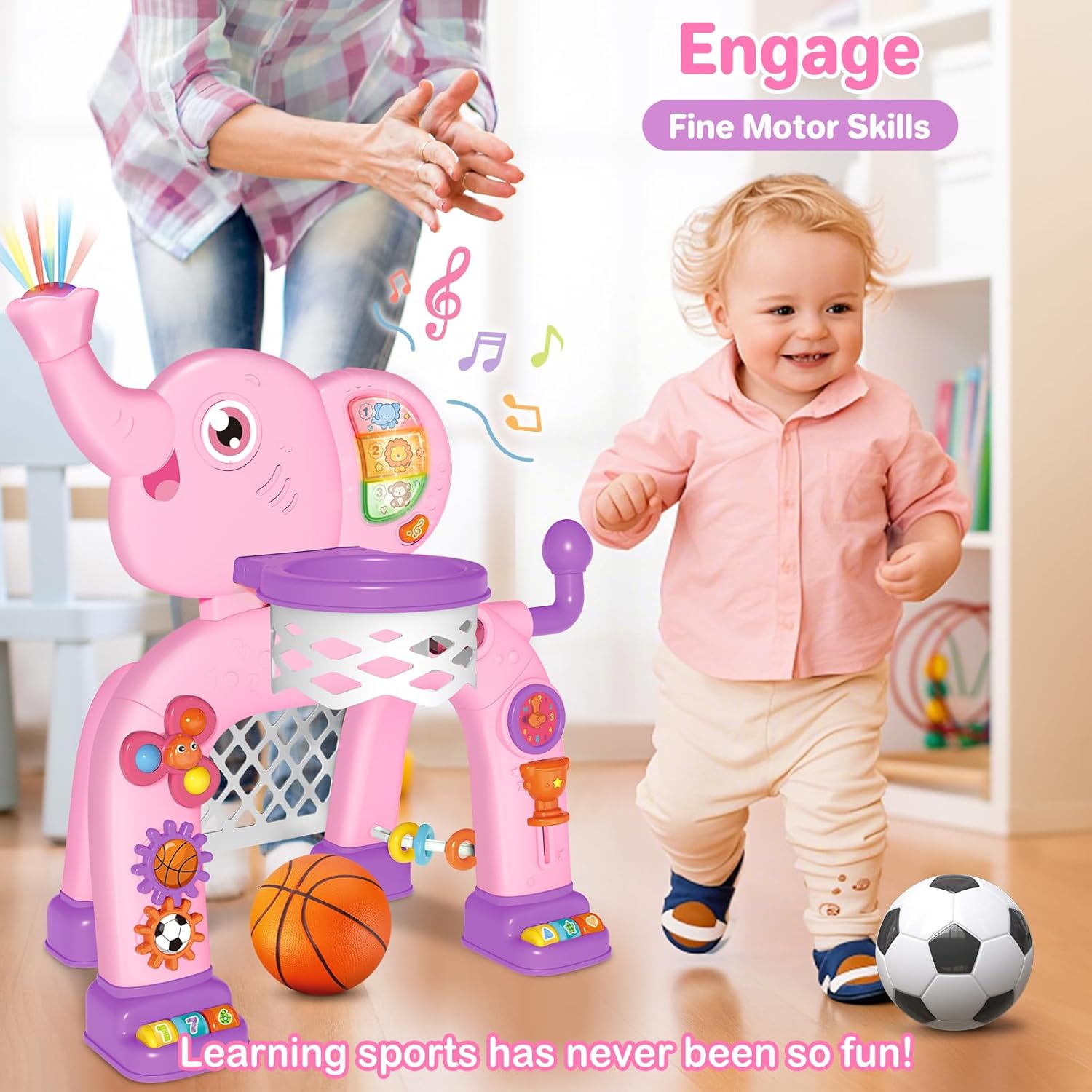 Toddler Basketball Frames, Soccer Goals with Lights & Music