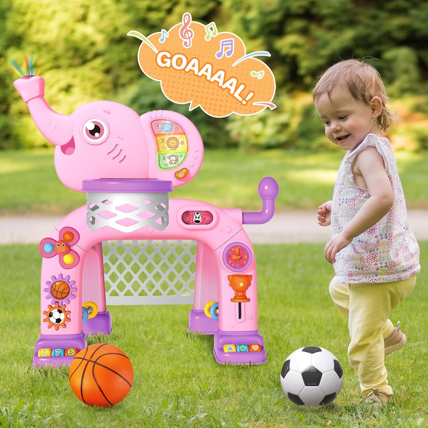 Toddler Basketball Frames, Soccer Goals with Lights & Music