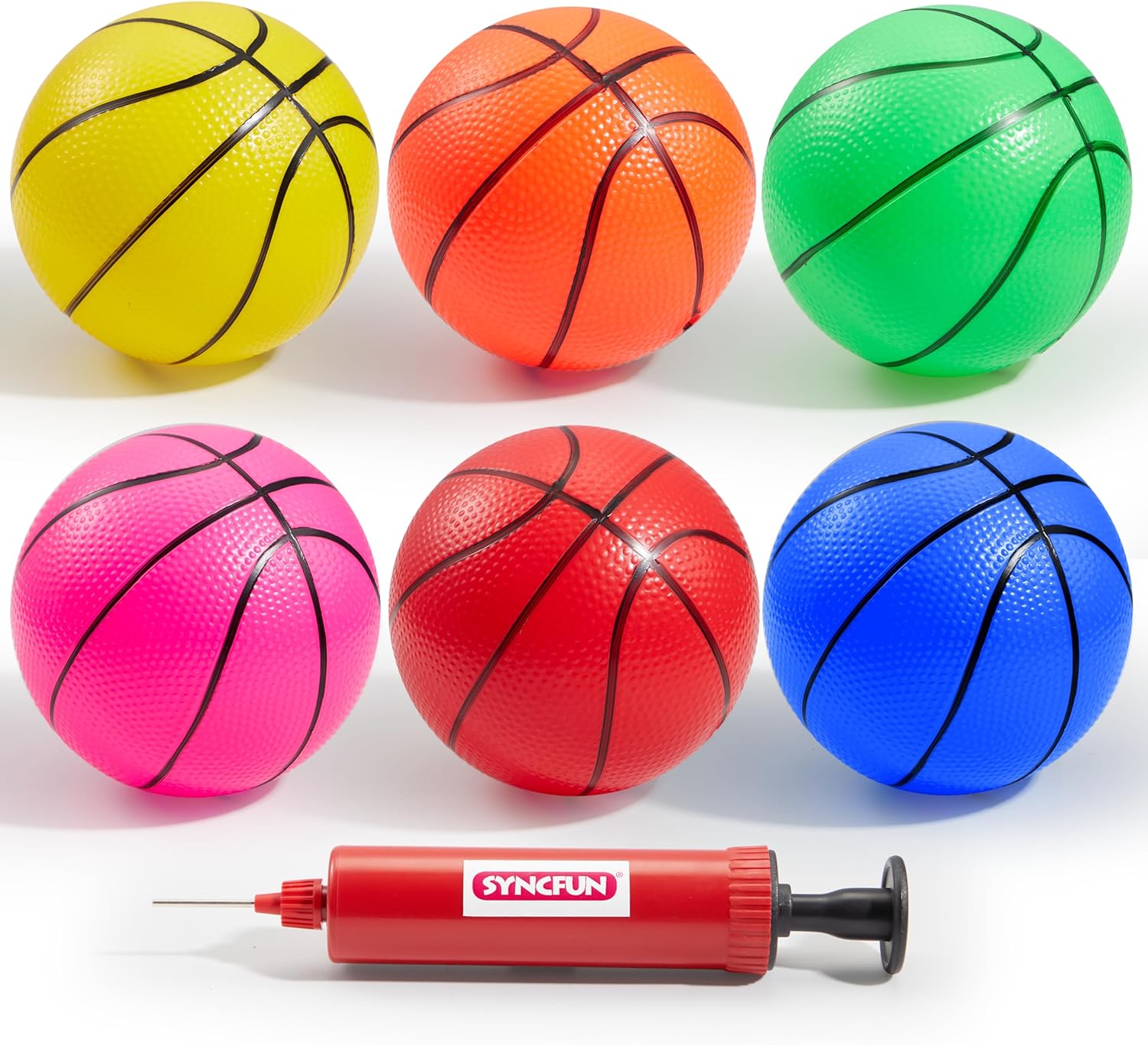 6 Pieces Mini Basketballs, 5-Inch Colorful Small Balls