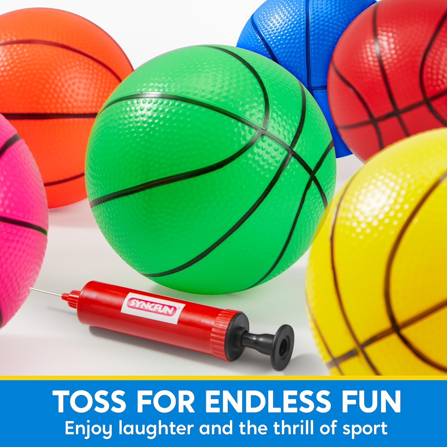6 Pieces Mini Basketballs, 5-Inch Colorful Small Balls