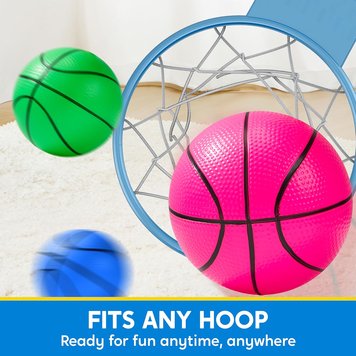 6 Pieces Mini Basketballs, 5-Inch Colorful Small Balls