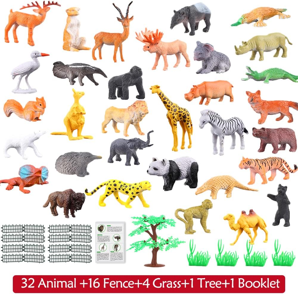 54 Pack Mini Jungle Animals Playset