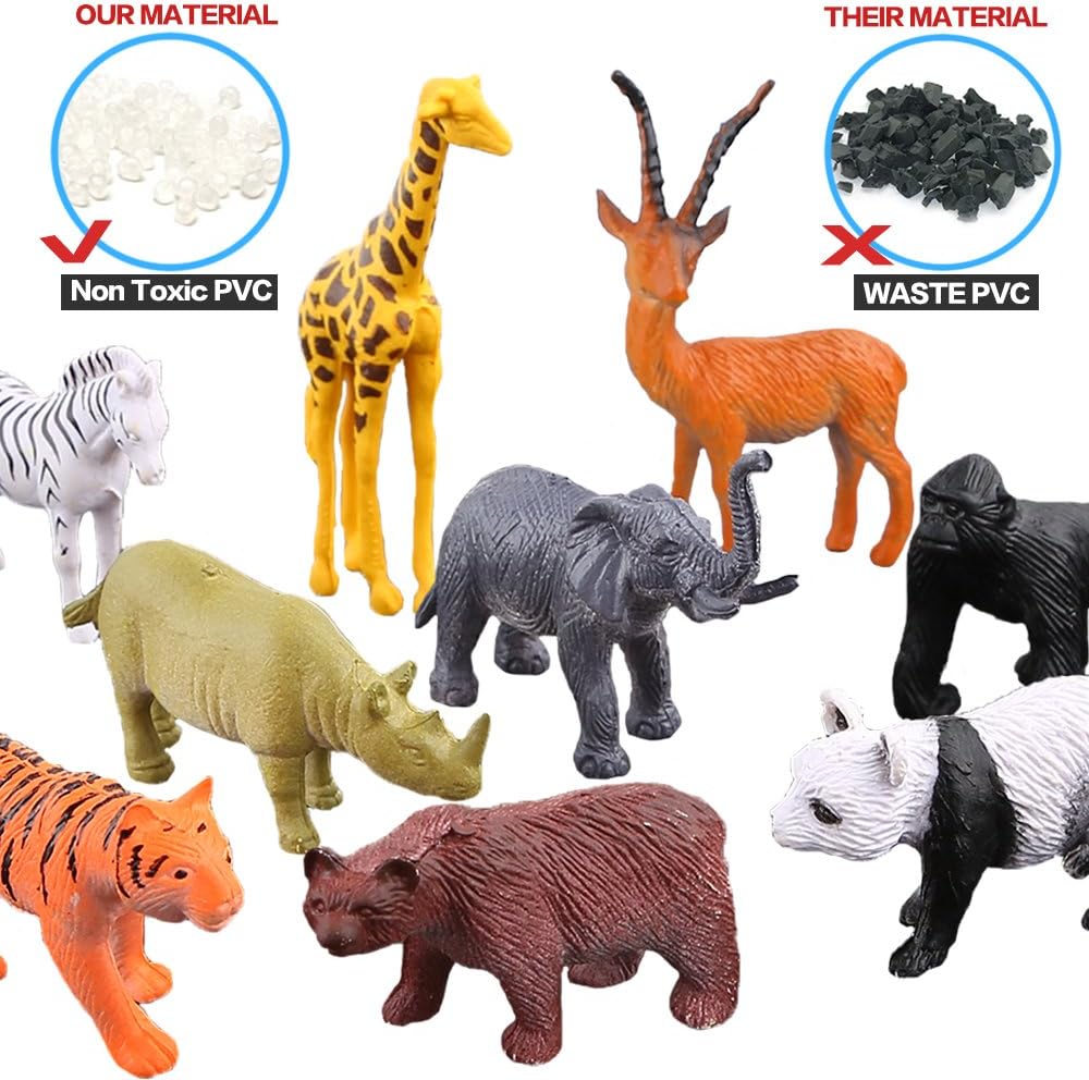 54 Pack Mini Jungle Animals Playset