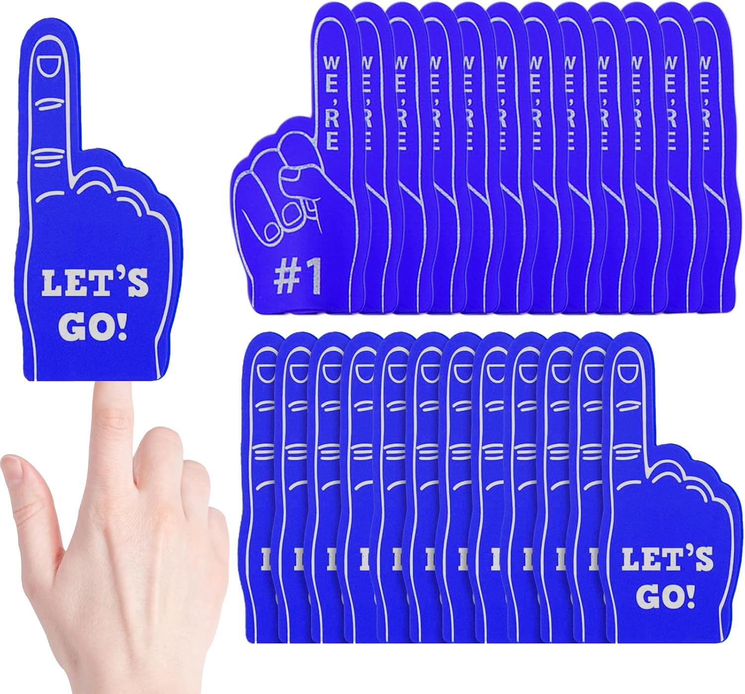 24 Pieces Sports Fan Foam Finger, Mini Foam Finger